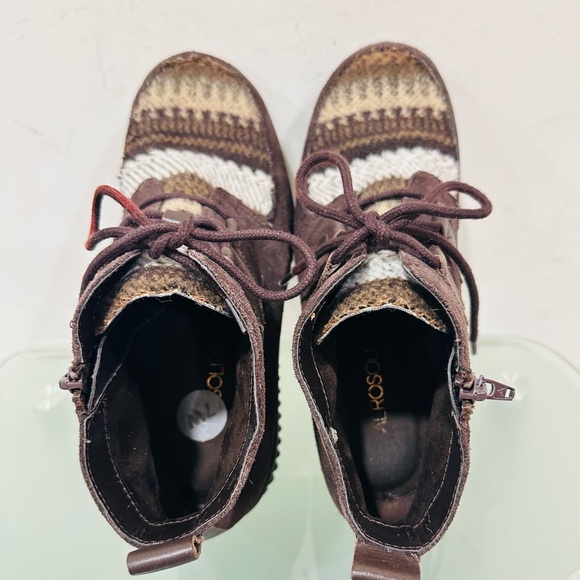 Aerosoles Woman's Umpire Lace‎ Up Brown Faux Fur Ankle Boots Sz 7 - Picture 5 of 8